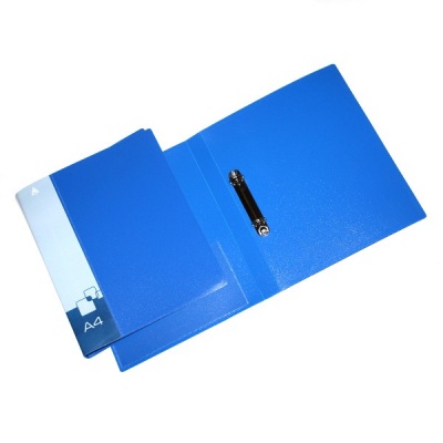 Папка на 2-х кольцах, А4, PP 700 мкм, "песок", 27 мм, внутр. карман, Бюрократ_ассорти