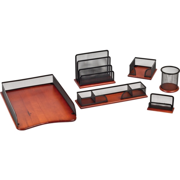 Набор канцелярских органайзеров KLERK: 6 предметов, дерево/металл, черный