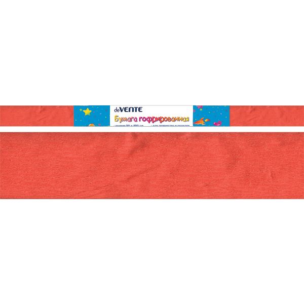 Бумага гофрированная (креповая), 50*250 см, 32 г/м², красно-оранжевая, deVENTE Бумага гофрированная (креповая), 50*250 см, 32 г/м², красно-оранжевая, deVENTE