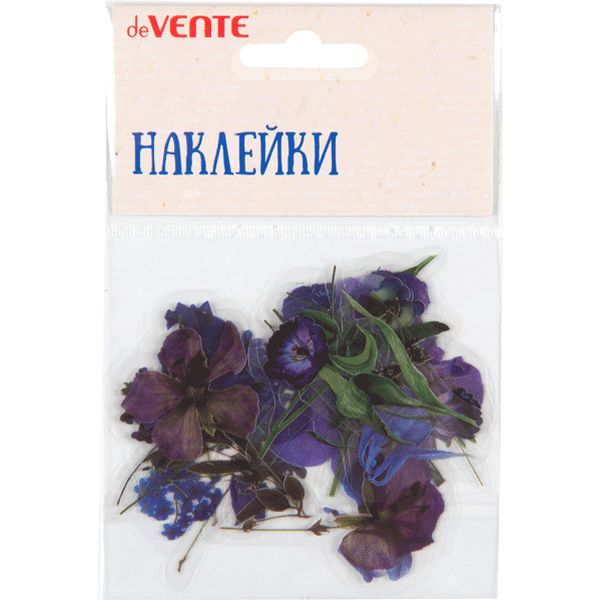 Наклейки для творчества deVENTE Violet flowers, PVC, 20 шт. (от 20 до 60 мм)