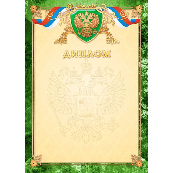 Диплом с госсимволикой, А4, мел. бумага 200 г/м², тисн. фольгой (Премиум)
