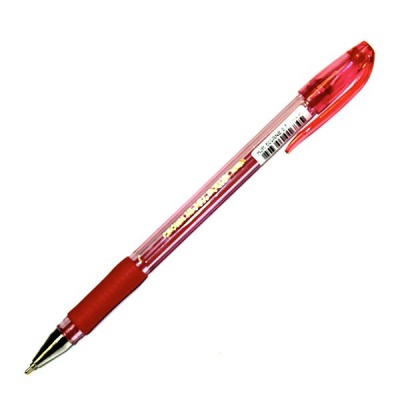 Ручка гелевая красная, лин. 0.7 мм, "игла", ДП 560 м, эрг. грип, метал. н-к, Crown Hi-Jell Needle Grip