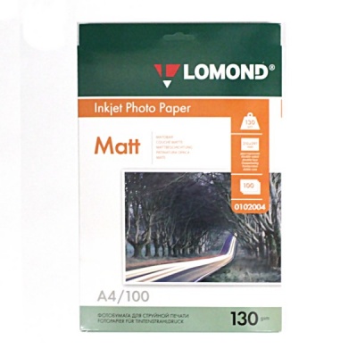 Фотобумага А4, 130 г/м² , 100 л., матовая, 2-ст., LOMOND Inkjet