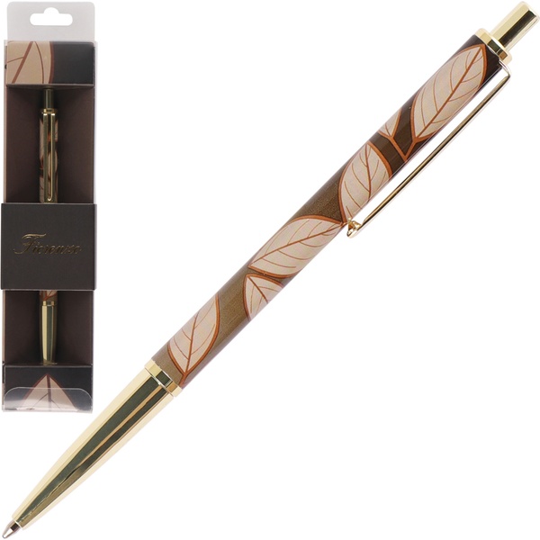 Ручка шариковая подарочная FIORENZO Грация, нажим. м-м, цв. корп.: принт/зол., 0.7 мм, синяя