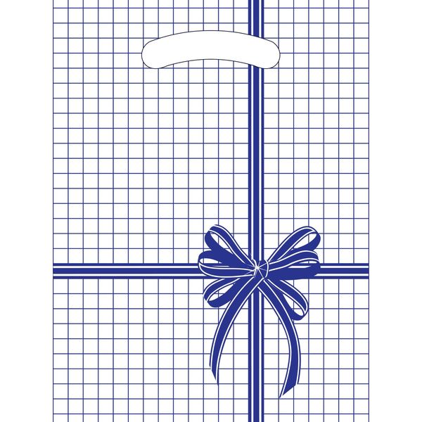 Пакет с вырубной ручкой, 30*22 см, полиэтилен 12 мкм, Синяя клетка Пакет с вырубной ручкой, 30*22 см, полиэтилен 12 мкм, Синяя клетка