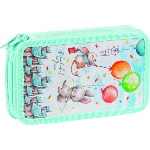 Пенал 2 отд., на молнии, 190*110*35 мм, лам. картон, ArtSpace Fairy tale_ментол  Акция!