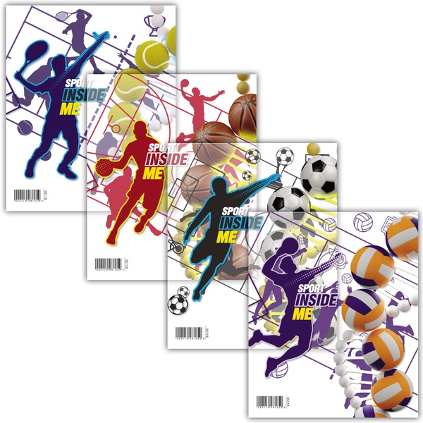 Обложка для тетради, 212*347 мм, PP 80 мкм, ErichKrause Sport DNA (12 шт.) Акция!
