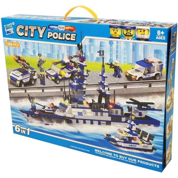 Конструктор City Police. Полицейский транспорт (1288 деталей) Конструктор City Police. Полицейский транспорт (1288 деталей)