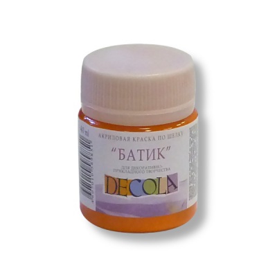 Краска по шелку DECOLA Батик, оранжевая, акриловая, банка 50 мл Акция!