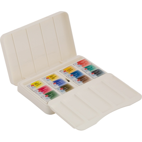 Краски акварельные художественные БЕЛЫЕ НОЧИ, 12 цветов, кювета 2.5 мл, пласт. пенал