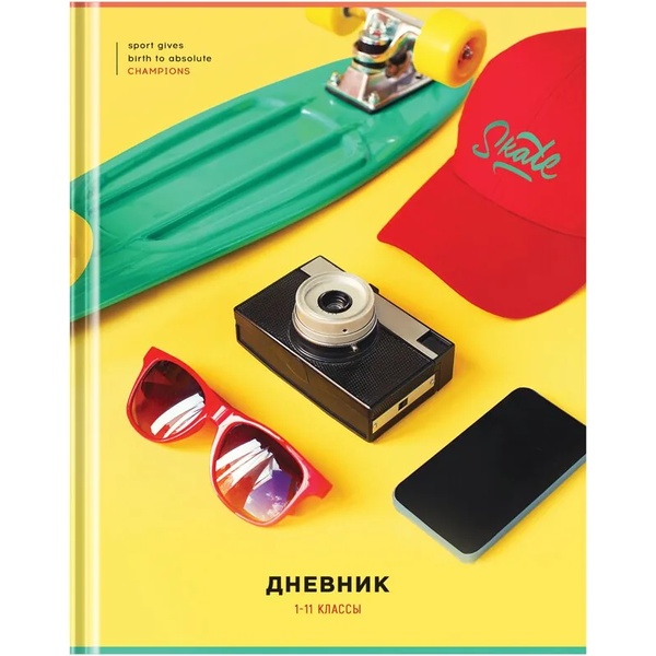Дневник 1-11 класс, 40 л. (бел.), 60 г/м², 7БЦ, глянц. лам., ArtSpace Skate