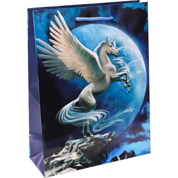 Пакет бумажный, 23*18*8 см, Optima. Мифический единорог, глянцевый Акция!