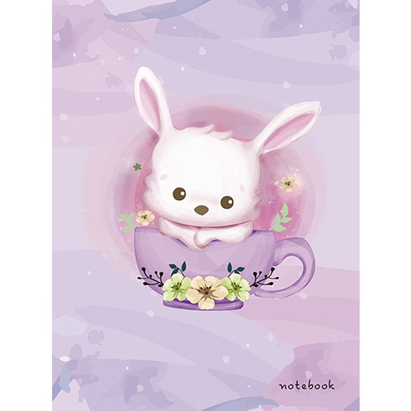 Блокнот на скобе А6, 48 л., точка, 65 г/м2, PLANO Зайка Акция!