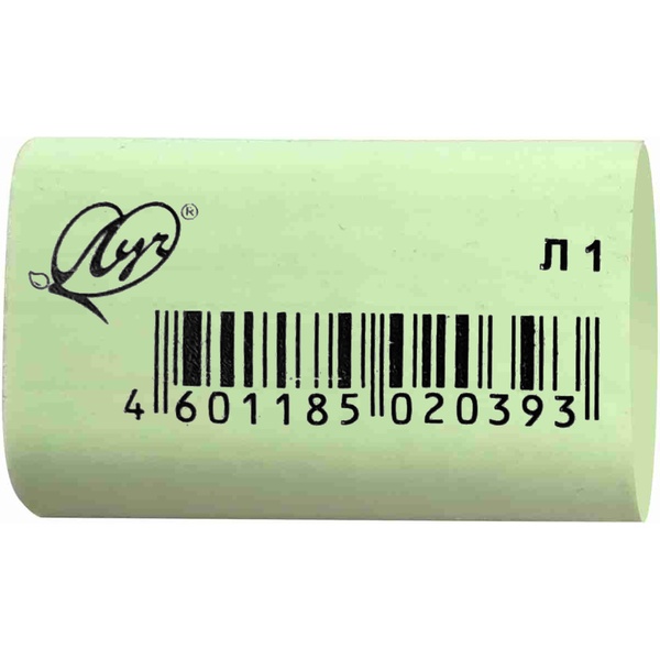 Ластик ЛУЧ Л1, TPR, прямоугольный, 35*22*10, пастельный, зеленый