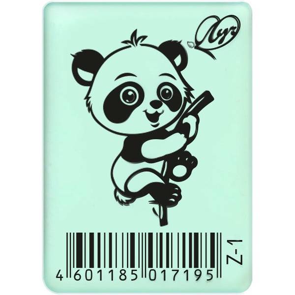 Ластик ЛУЧ Zoo Z1, TPR, прямоугольный, 35*25*8 мм, пастельный, зеленый