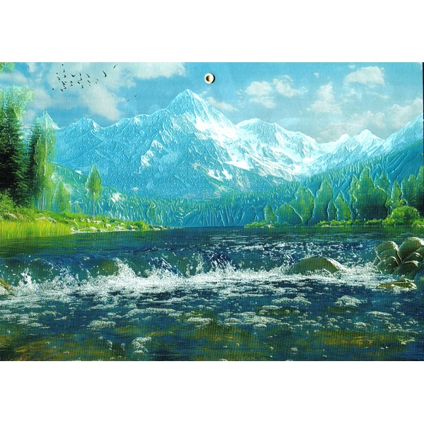 Календарь настенный 3-х блочный 2026 г. Горная река: 295*720 мм, 3 гребня, бегунок