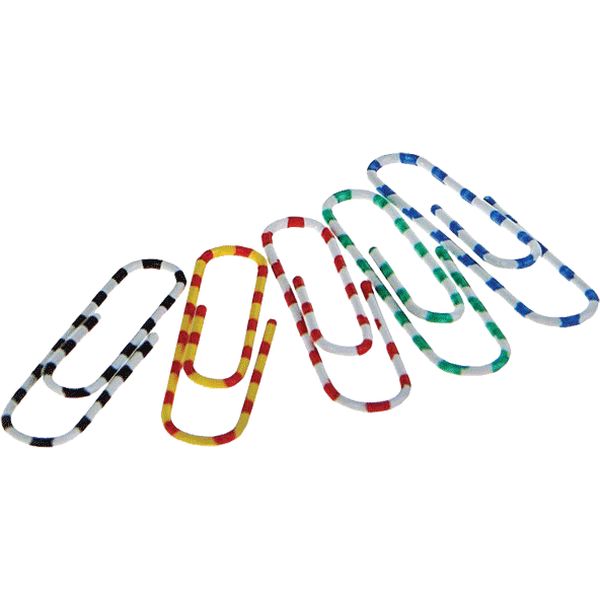 Скрепки 28 мм, цветные "зебра", овальные, 100 шт., к/к, deVENTE Zebra