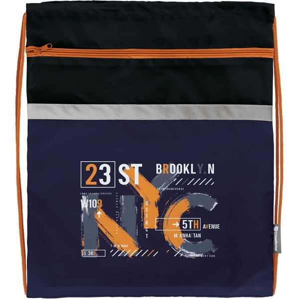 Сумка для сменной обуви SCHOOLFORMAT Graffiti, 42*34 см, карман на молнии  Акция!