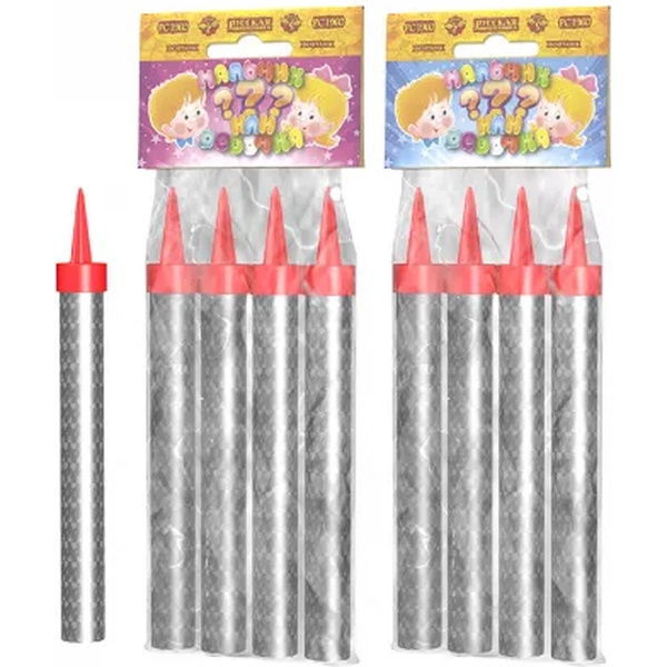 Свеча-фейерверк для Гендер Пати (Мальчик или девочка?), красное пламя (4 шт.)