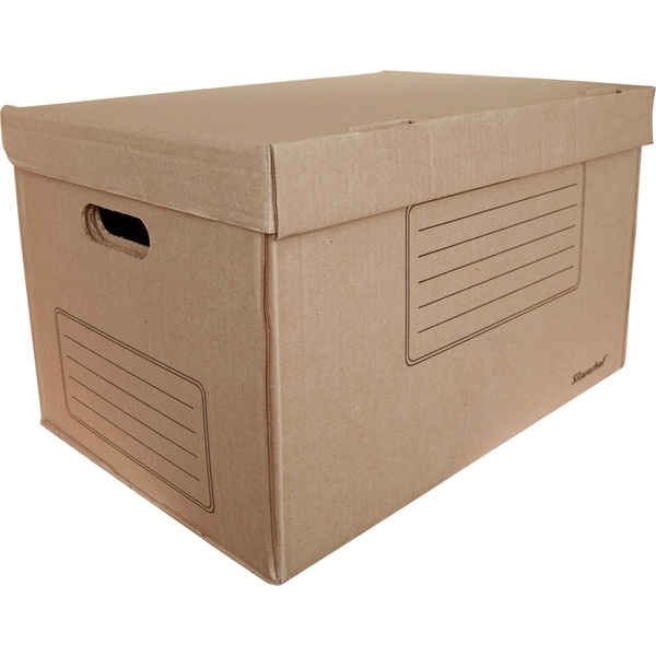 Короб архивный "Делопроизводство" (В*Ш*Г) 295*480*325 мм, гофрокартон, откид. крышка, Silwerhof ОК-18