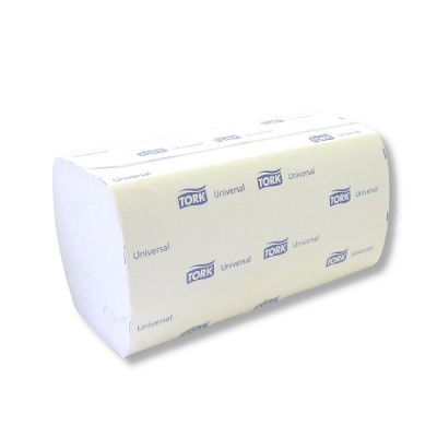 Полотенца бумажные 250 л., 1-сл., 230*230 мм, V-слож. (ZZ), белые, Tellus (TORK) H3 Universal