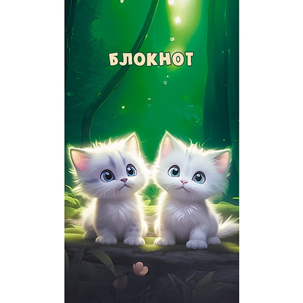 Блокнот на скобе А7, 16 л., клетка, 60 г/м², вд-лак, PLANO Пушистые котята Блокнот на скобе А7, 16 л., клетка, 60 г/м², вд-лак, PLANO Пушистые котята