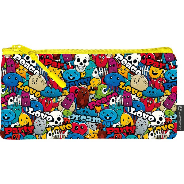 Пенал 1 отд., на молнии, 210*115 мм, текстиль, LAMARK Cool Party  Акция!