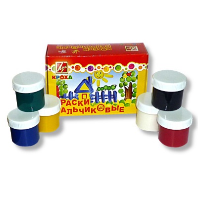Краски пальчиковые 6 цветов по 40 мл, ЛУЧ Кроха