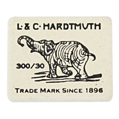 Ластик KOH-I-NOOR Elephant, нат. каучук, прямоугольный, 35.5*28.5*10 мм, белый