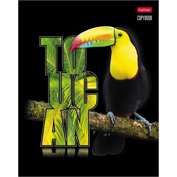 Тетрадь А5, клетка, 48 л., на скобе, 60 г/м², мат. лам., 3D лак, Hatber Птица Дивная_5 дизайнов  Акция!