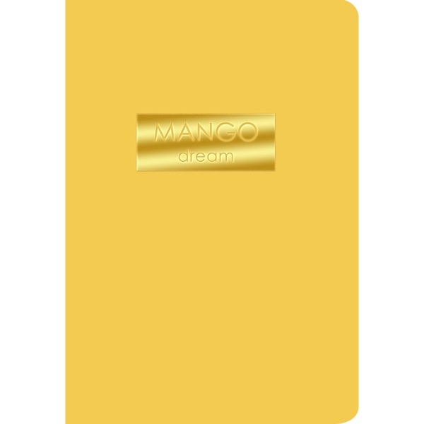 Блокнот на скобе А5, 48 л., клетка, 70 г/м2, soft touch, тиснение, Listoff Mango Акция!