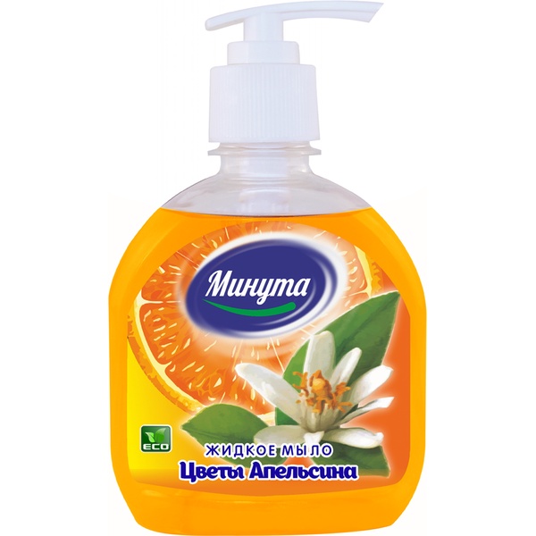 Мыло жидкое МИНУТА Цветы апельсина, 300 мл (помп. дозатор)