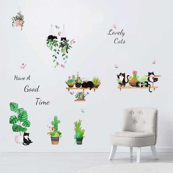 Наклейки интерьерные deVENTE Funny kitten, PVC, 450*300 мм (4 л.)