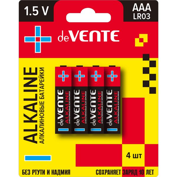 Батарейка LR03/AAA, 1.5 V, deVENTE Alkaline Батарейка LR03/AAA, 1.5 V, deVENTE Alkaline
