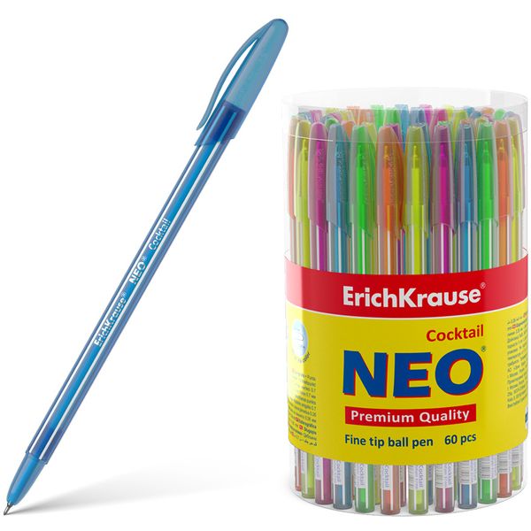 Ручка шариковая синяя, 0.7 мм "игла", ErichKrause Neo Stick Cocktail Ручка шариковая синяя, 0.7 мм "игла", ErichKrause Neo Stick Cocktail
