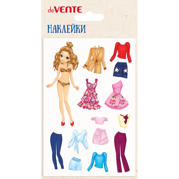 Паф-стикеры (объемные) deVENTE Одевайка_Принцесса, мягкие, карточка 100*150 мм