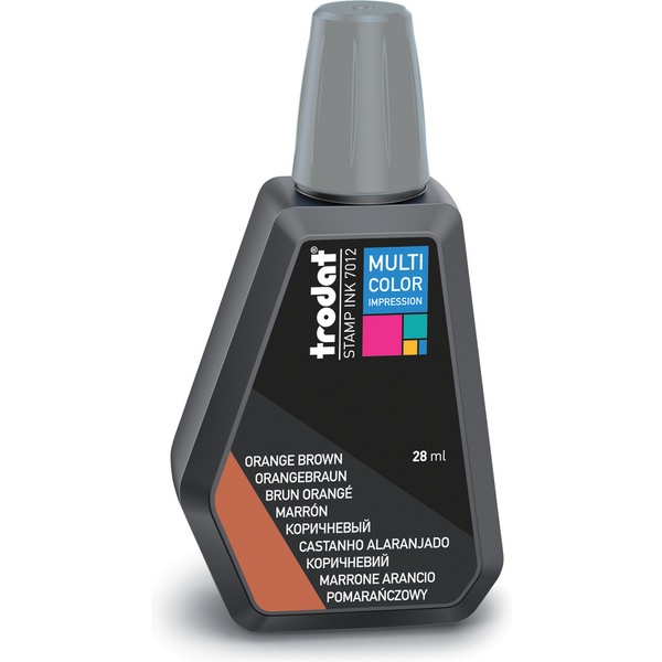 Краска штемпельная TRODAT Multi Color, 28 мл, на водной основе, коричневая