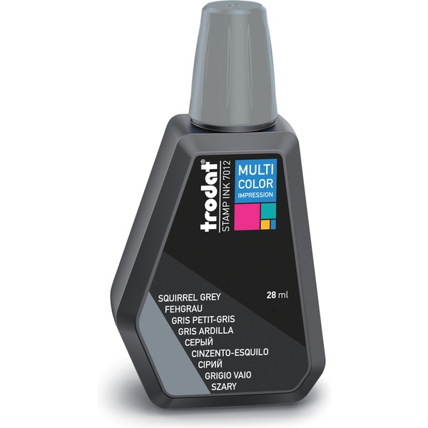 Краска штемпельная TRODAT Multi Color, 28 мл, на водной основе, серая