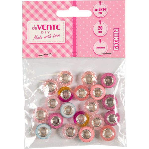 Бусины-шармы 8*14 мм, акрил, цв.: розовый, deVENTE Pink Sunset (20 шт.) Акция!