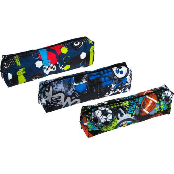 Пенал 1 отд., на молнии, 200*70*35 мм, текстиль, Attomex Drive_3 дизайна