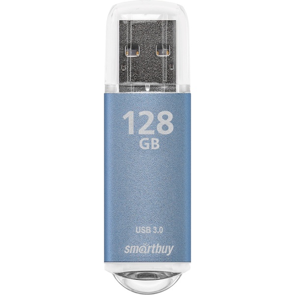 Флеш-накопитель USB 3.0/3.1, 128 ГБ, Smartbuy V-Cut Blue/сверкающий голубой