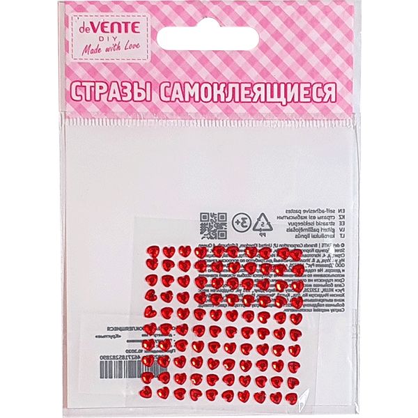 Стразы самоклеящиеся Ø4 мм, 100 шт., цв.: красный, deVENTE Heart (Сердце) Стразы самоклеящиеся Ø4 мм, 100 шт., цв.: красный, deVENTE Heart (Сердце)