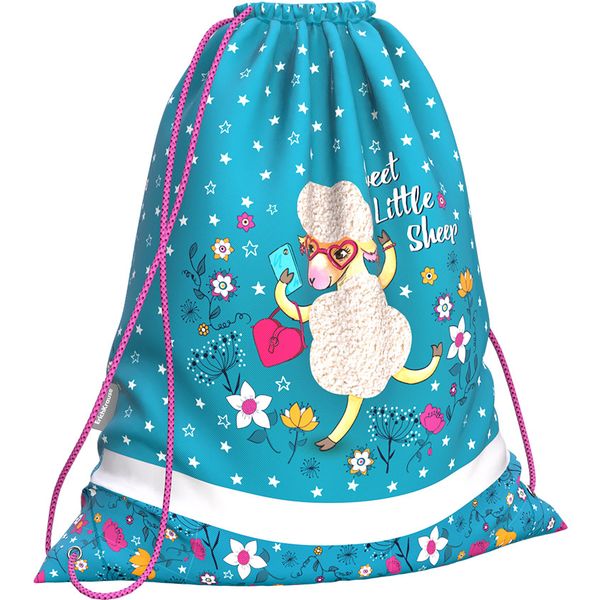 Сумка для сменной обуви ErichKrause Flower Sheep, 44*36.5 см, светоотраж. эл-ты