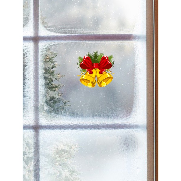 Наклейка новогодняя MILAND "Колокольчики", 20*20 см, статическая (для окон) Акция!