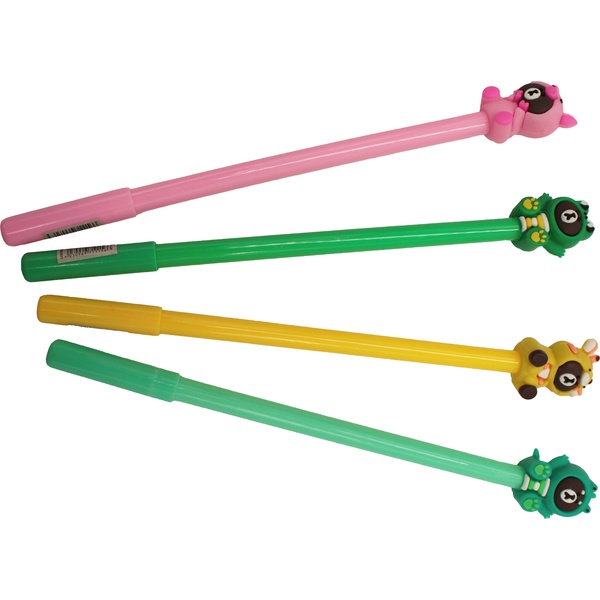 Ручка гелевая с декором, синяя, 0.5 мм, круг. корп., Centrum Мишки_4 дизайна