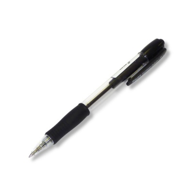 Ручка шариковая автомат., черная, 0.7 мм, эрг. грип, прозр. корп., PILOT SuperGrip
