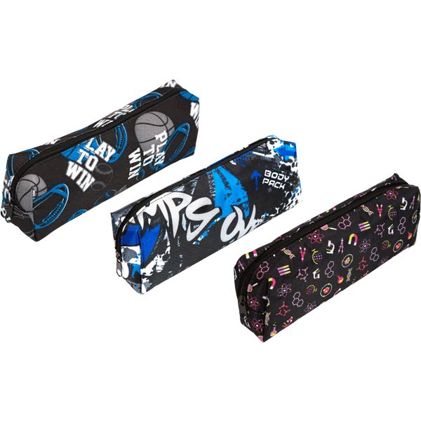 Пенал-косметичка 1 отд., на молнии, 200*70*35 мм, Attomex School Boy, прямоуг., текстиль