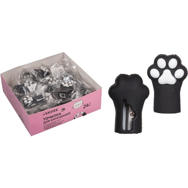 Точилка пластиковая, 1 отв., soft touch, deVENTE Cat Paw Точилка пластиковая, 1 отв., soft touch, deVENTE Cat Paw