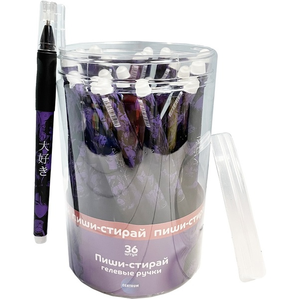 Ручка "пиши-стирай" гелевая, синяя, Ø 0.5 мм, эргогрип, софт-тач, CENTRUM Эмоции