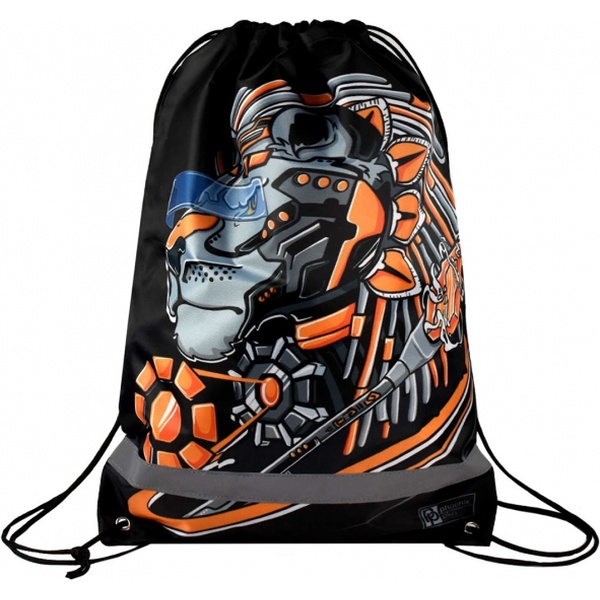 Сумка для сменной обуви ФЕНИКС+ Кибер лев, 48*36 см, светоотр. полоса  Акция!